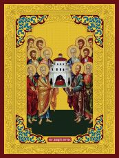 Собор 12 апостолов икона рукописная на липовой доске (24211)