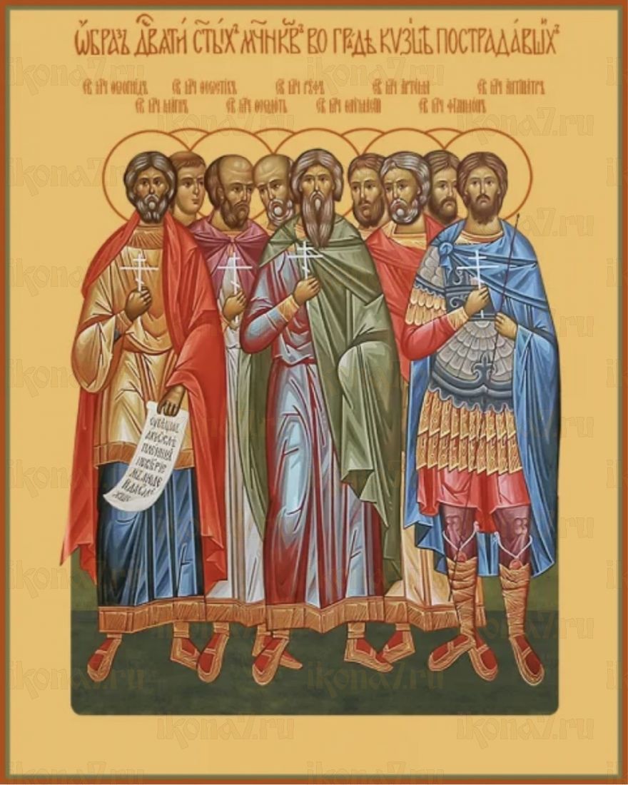 Собор Кизических мучеников икона рукописная на липовой доске (24231)