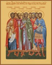 Собор Кизических мучеников икона рукописная на липовой доске (24231)
