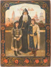 Ярославские чудотворцы икона рукописная на липовой доске (24278)