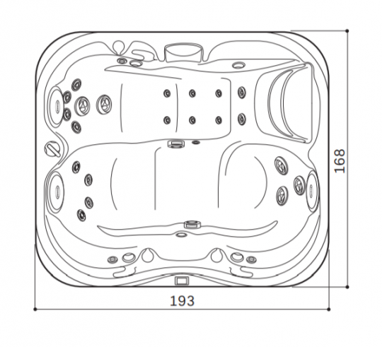 Спа бассейн Jacuzzi J-315 193х168 см схема 2