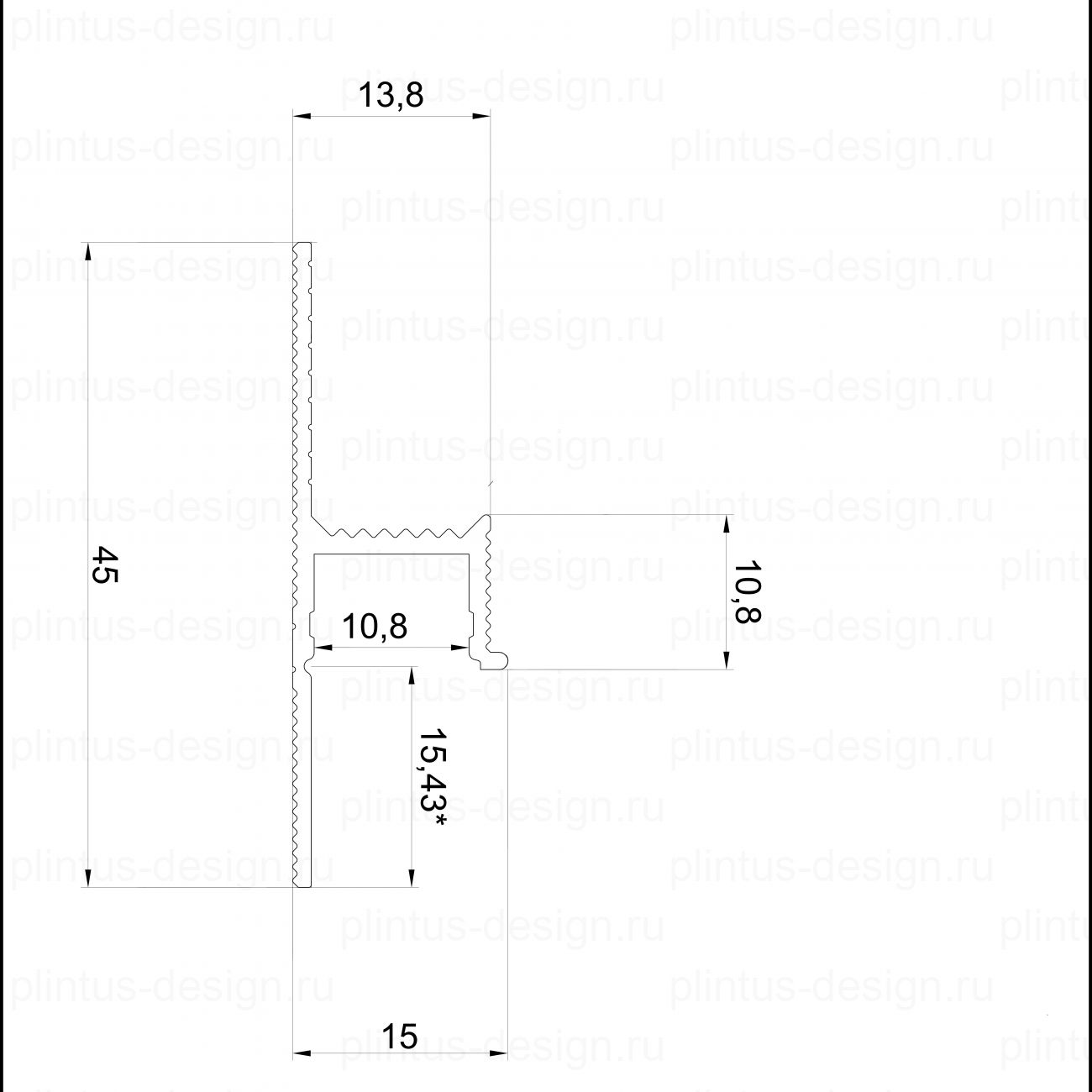 Rumgips 15L теневой плинтус