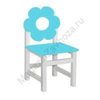 Стул МДФ нерегулируемый 54 ЦВЕТОК бирюзовый
