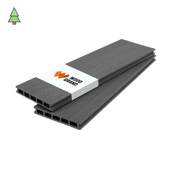 Террасная доска из МПК 150*22 мм с Тиснением WoodGrand цвет: Grigio