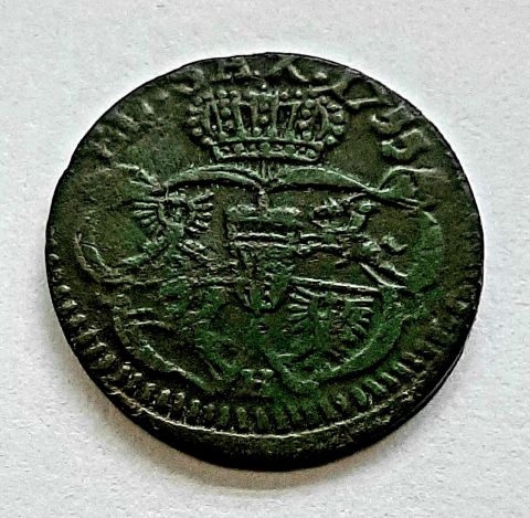 3 солида 1 грош 1755 Польша AUNC Литва Саксония Германия