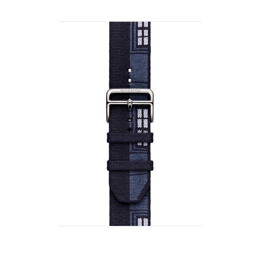 Ремешок Apple Watch Hermès 46mm Bleu Nuit Faubourg Party (для корпуса 44/45/46/49мм)