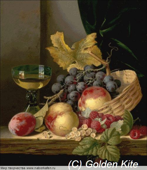 Набор для вышивания "1409 A Basket of Peaches and Grapes (small)"
