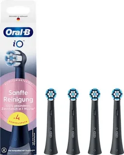 Насадка BRAUN Oral-B iO RB SBF-4 Gentle Care/Sanfte Reinigung для бережной чистки (4 шт.) черная ОРИГИНАЛ !!!