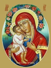 Жировицкая икона Богородицы печатная (холст на дереве)