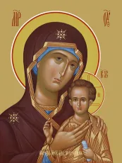 Петровская икона Богородицы печатная (холст на дереве)