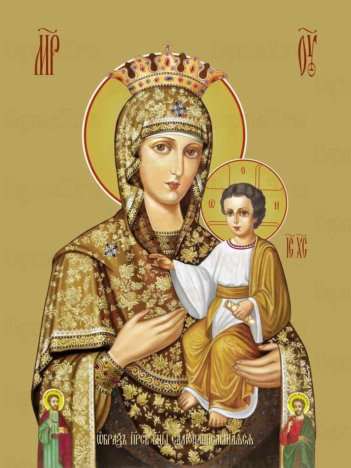 Процветшая (Молдавская) икона Богородицы печатная (холст на дереве)