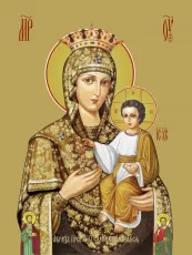 Процветшая (Молдавская) икона Богородицы печатная (холст на дереве)
