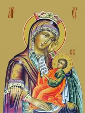 Утоли мои печали икона Богородицы печатная (холст на дереве)
