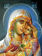 Ты еси лоза виноградная икона Богородицы печатная (холст на дереве)