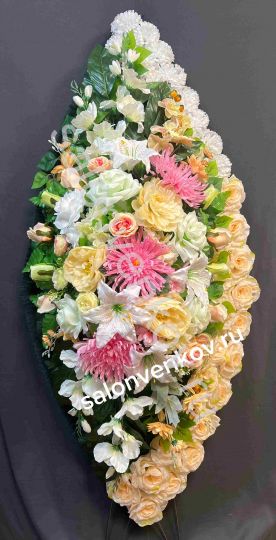 Элитный искусственный траурный венок N31, РАЗМЕР 110см,125см,140см,160см,180см
