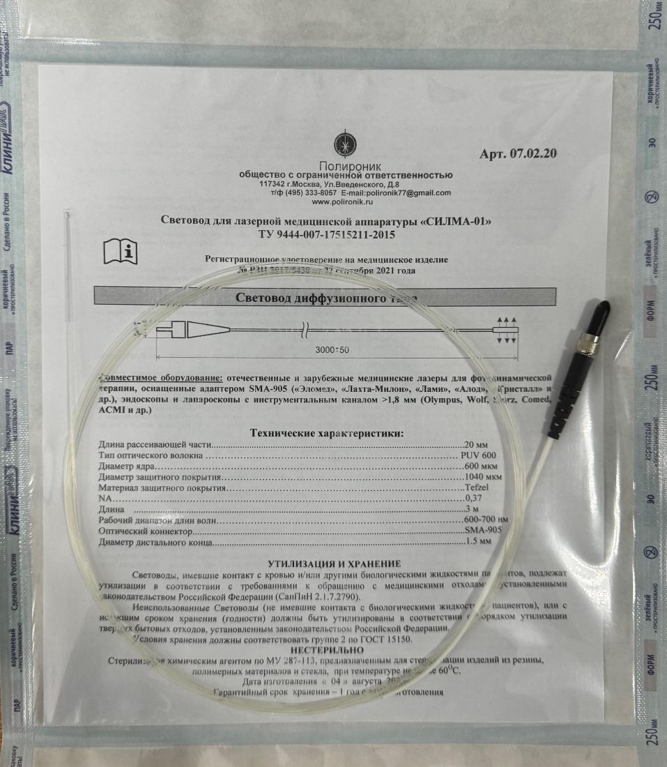 Световод с микролинзой