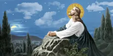 Моление о чаше икона печатная (холст на дереве)
