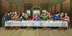 Тайная вечеря икона печатная (холст на дереве)