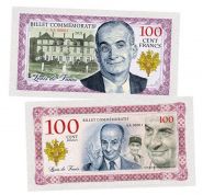 100 Cent Francs (франков) Франция — Луи де Фюнес (Louis de Funes). Памятная сувенирная банкнота. UNC Oz ЯМ WB