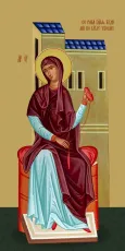 Благовещение икона Богородицы печатная (холст на дереве)