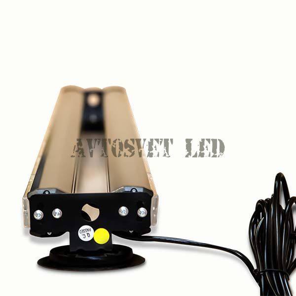 Балка двух сторонняя светодиодная, стробоскоп АH-118COB желтая (оранжевая), длинна 118 см