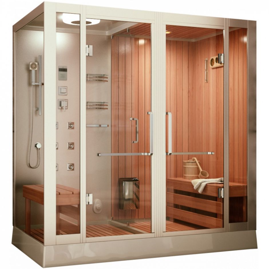 Изображение Душевая кабина Frank F921R 220х130 с финской сауной