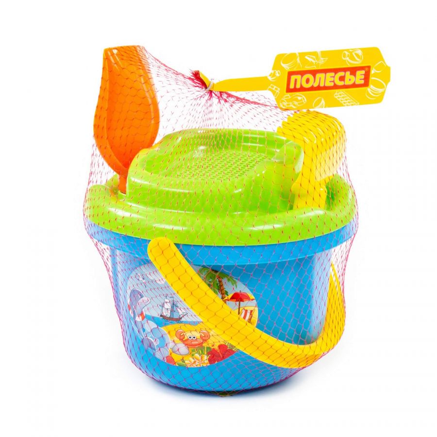 Набор №193: ведро большое, ситечко большое, лопатка №5, грабельки №5