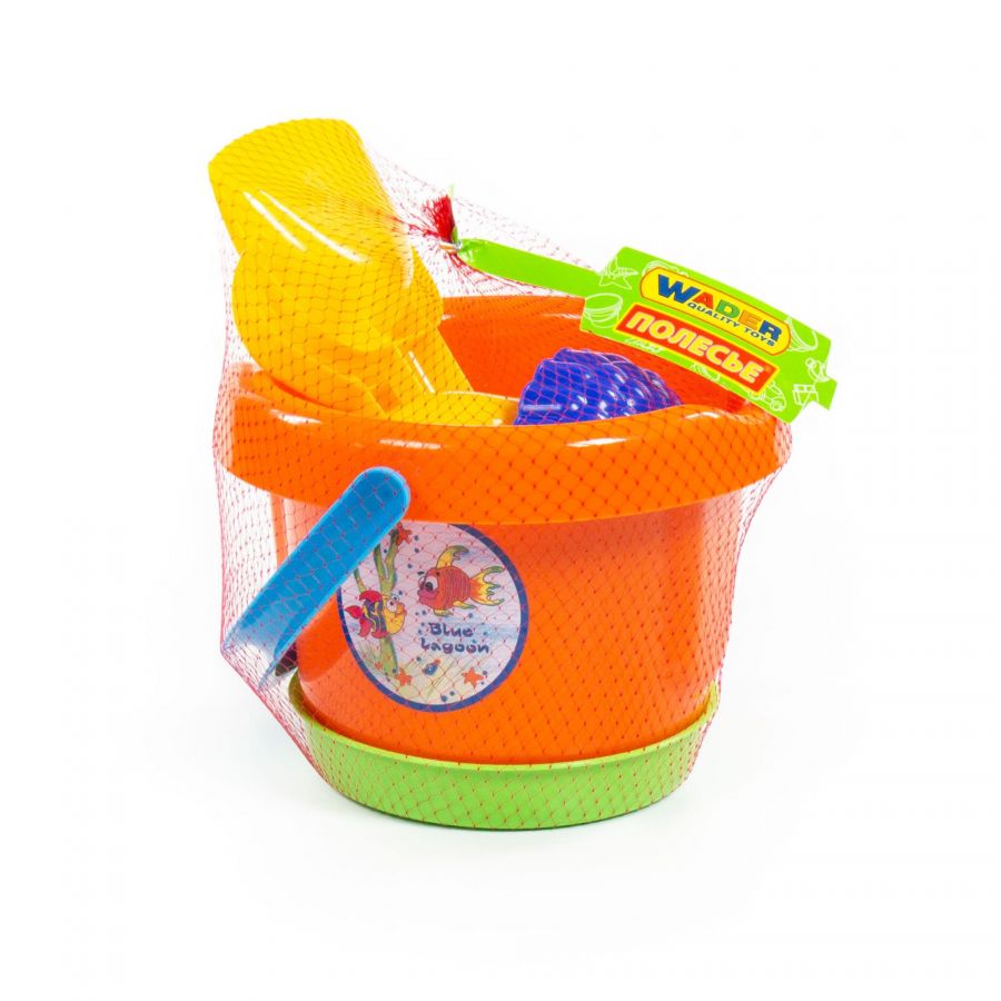 Набор №417: ведро большое, ситечко, лопатка №31, грабельки №31, формочки "Фрукты" 2 шт