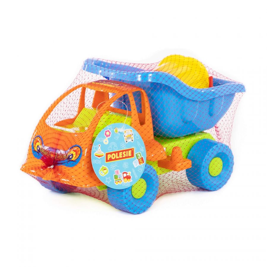 Набор №57: "Муравей", автомобиль-самосвал + ведро-цветок малое, лопатка малая №3, грабельки малые №3