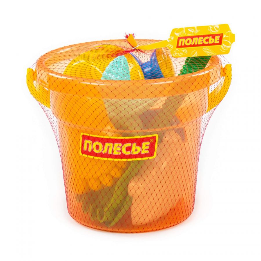 Набор №354: ведро "Макси", лопата №6, формочки (2 ладошки + 2 ножки + морская звезда №1 + ракушка №1), лейка малая №4