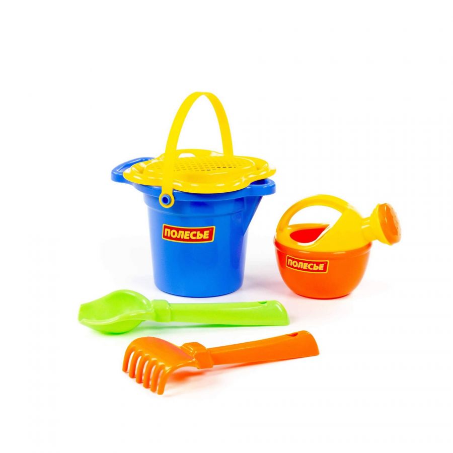 Набор №351: ведро малое с носиком, ситечко-цветок, совок №2, грабельки №2, лейка малая №3