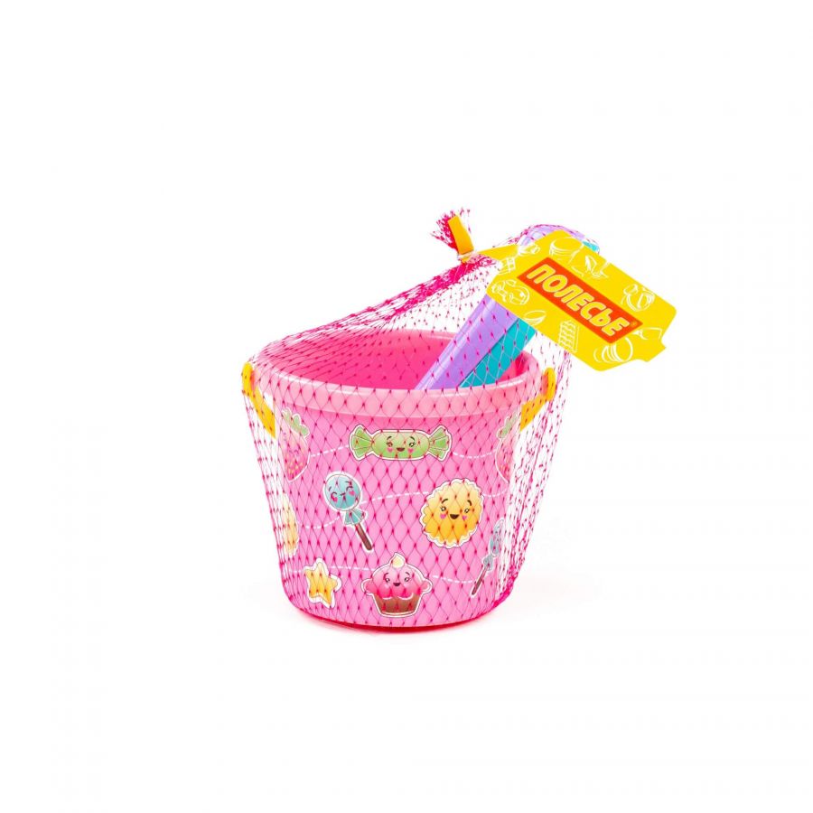 Набор №219: ведро малое с наклейкой, совок №2, грабельки №2