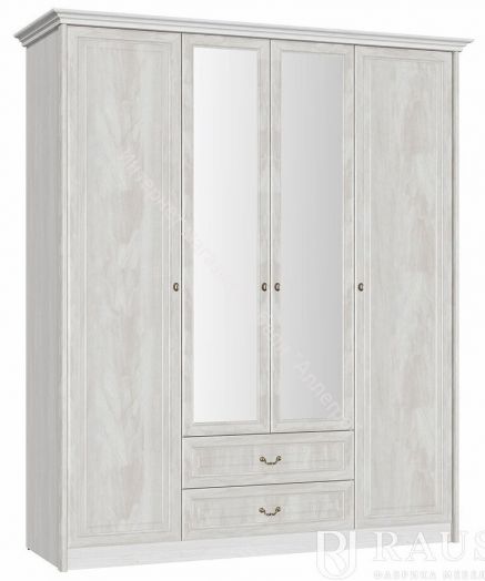 Шкаф 4-х створчатый ЯН-06 "Янна" с зеркалом Орех Мальта