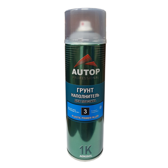 Autop Plastic Primer Filler AUTOP Грунт наполнитель для пластика №3, серый, в аэрозольном баллоне, объем 650мл.