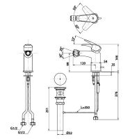 Смеситель для биде Toto GM TRG09301R схема 2