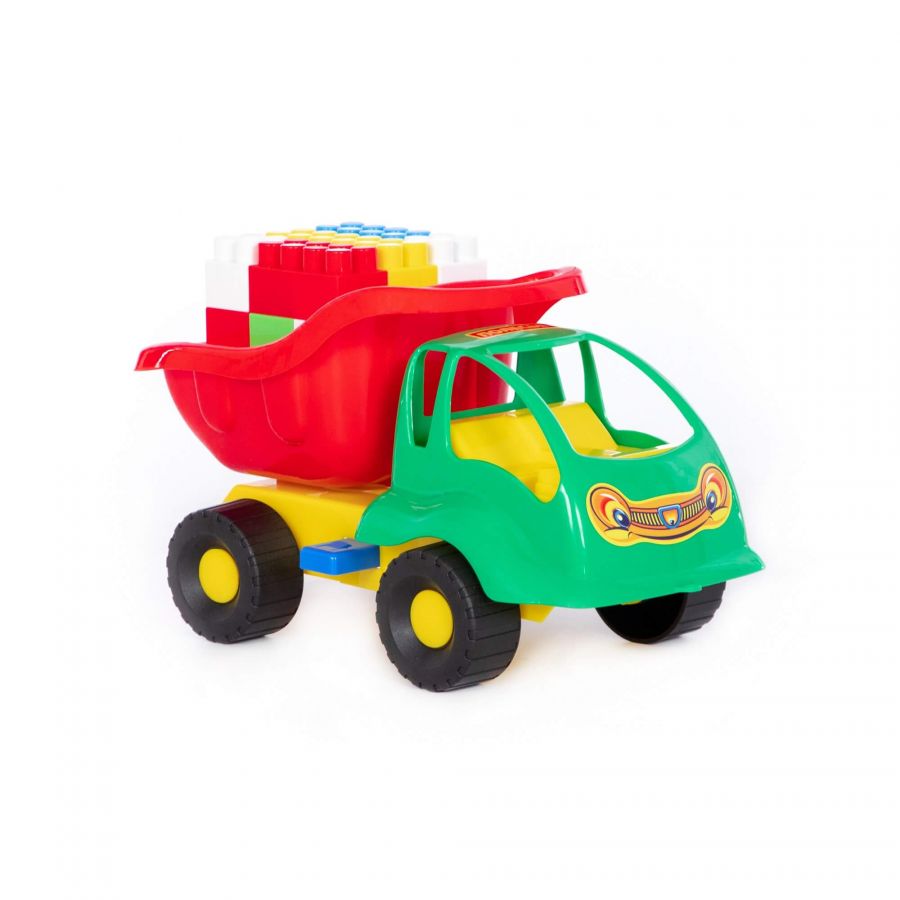 Набор №53: "Муравей", автомобиль-самосвал + конструктор "Строитель" (18 элементов)