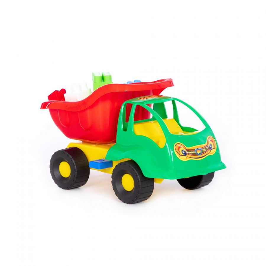 Набор №52: "Муравей", автомобиль-самосвал + конструктор "Строитель" (12 элементов)