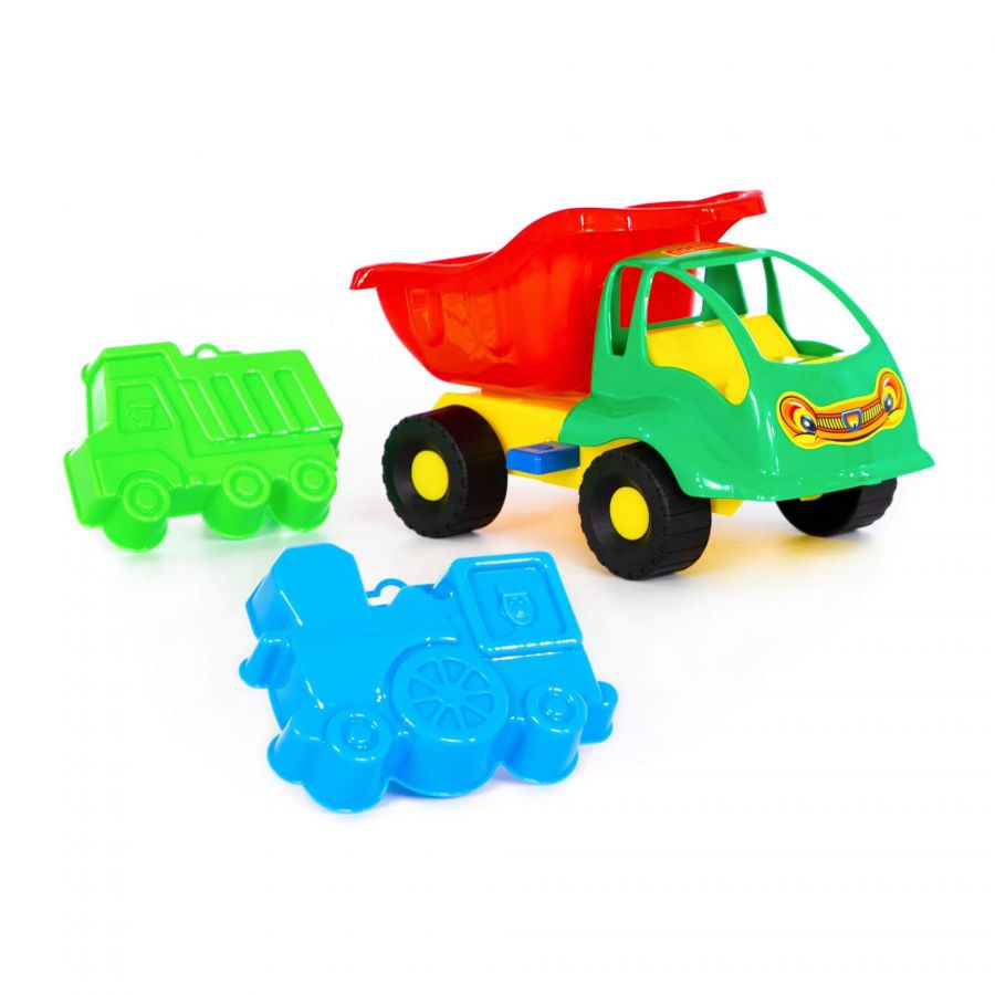 Набор №50: "Муравей", автомобиль-самосвал + формочки (самосвал + паровоз)