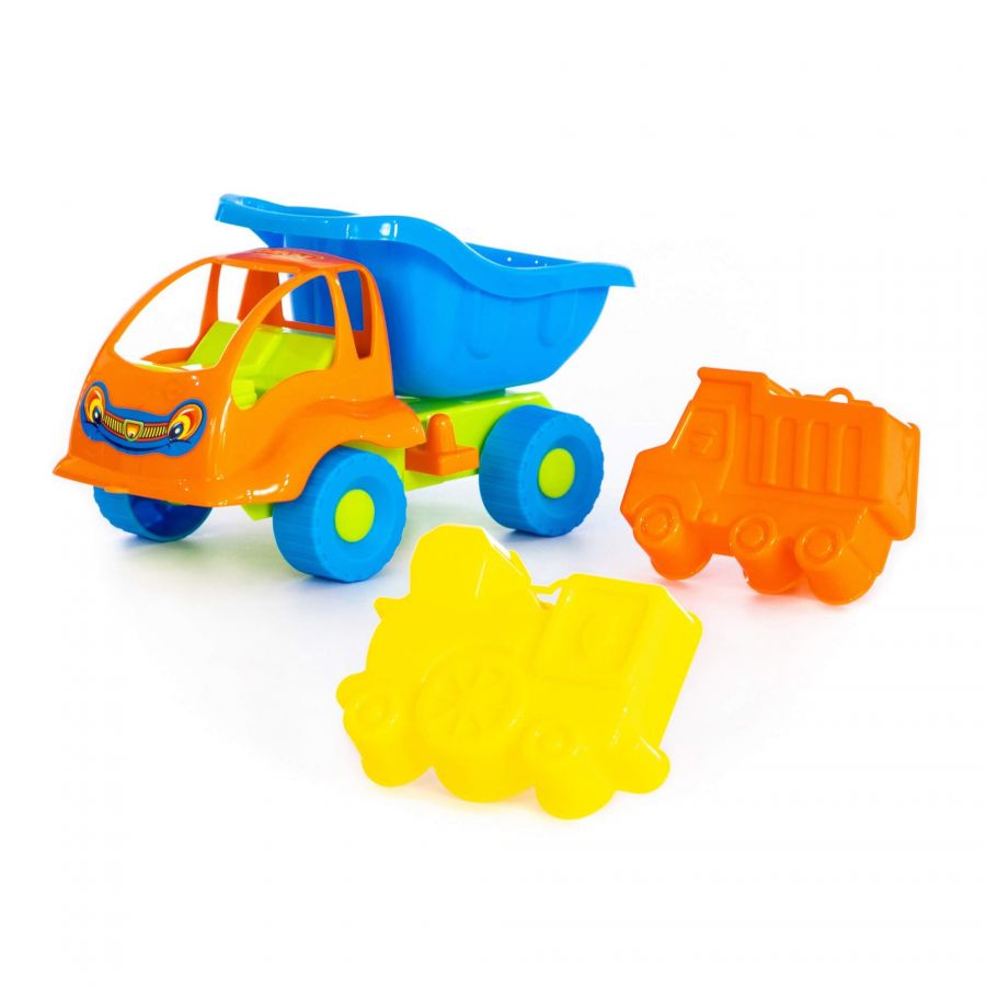 Набор №50: "Муравей", автомобиль-самосвал + формочки (самосвал + паровоз)