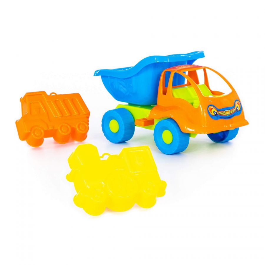 Набор №50: "Муравей", автомобиль-самосвал + формочки (самосвал + паровоз)