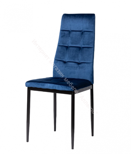 Кухонный стул "DC 4032B" Синий велюр/опоры чёрные (G062-49)