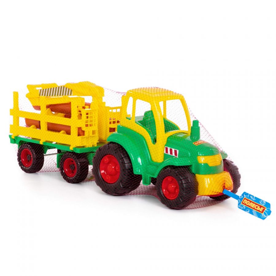 "Чемпион", трактор + прицеп-лесовоз (в сеточке)