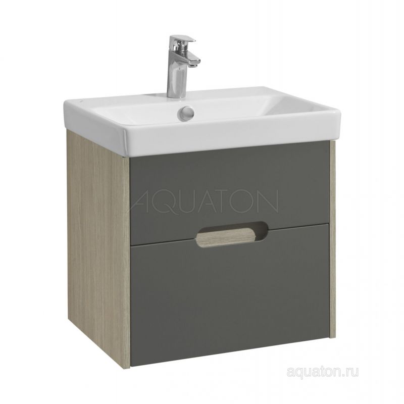Тумба с раковиной Aquaton Оливия 55 грей, дуб ойстер 1A254201OLUG0
