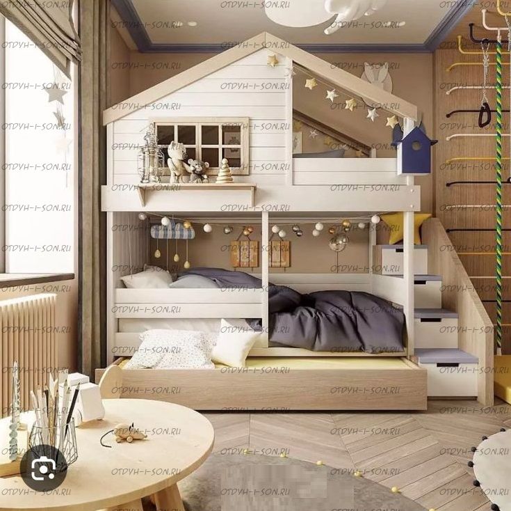 Кровать трехъярусная домик Roof Шале №28