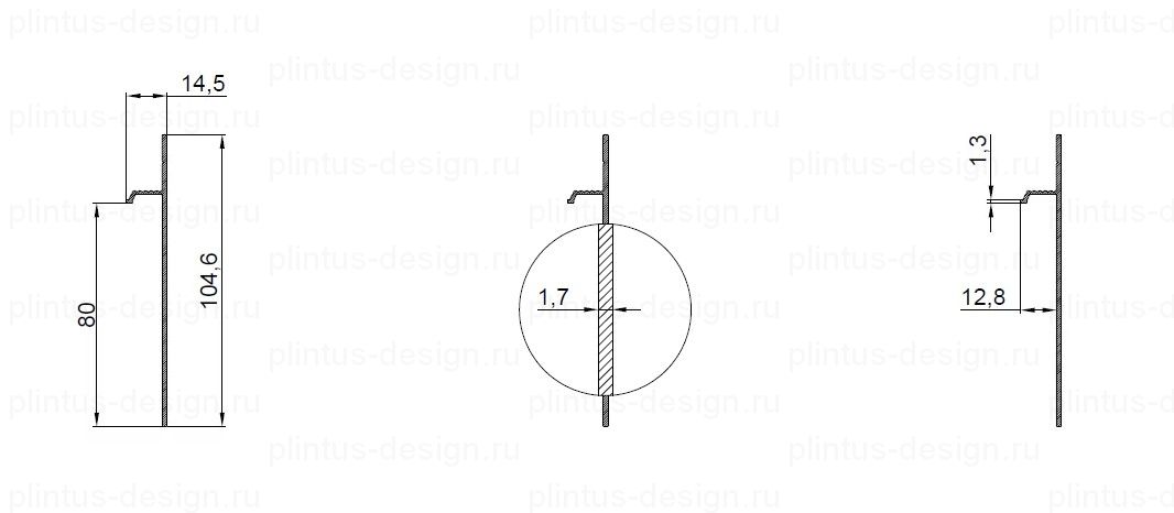 Ликорн С-01.2.1 скрытый плинтус серебристый