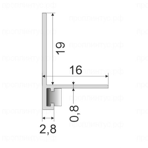 Микроплинтус L-образный с пружинами Кремово-белый 9001