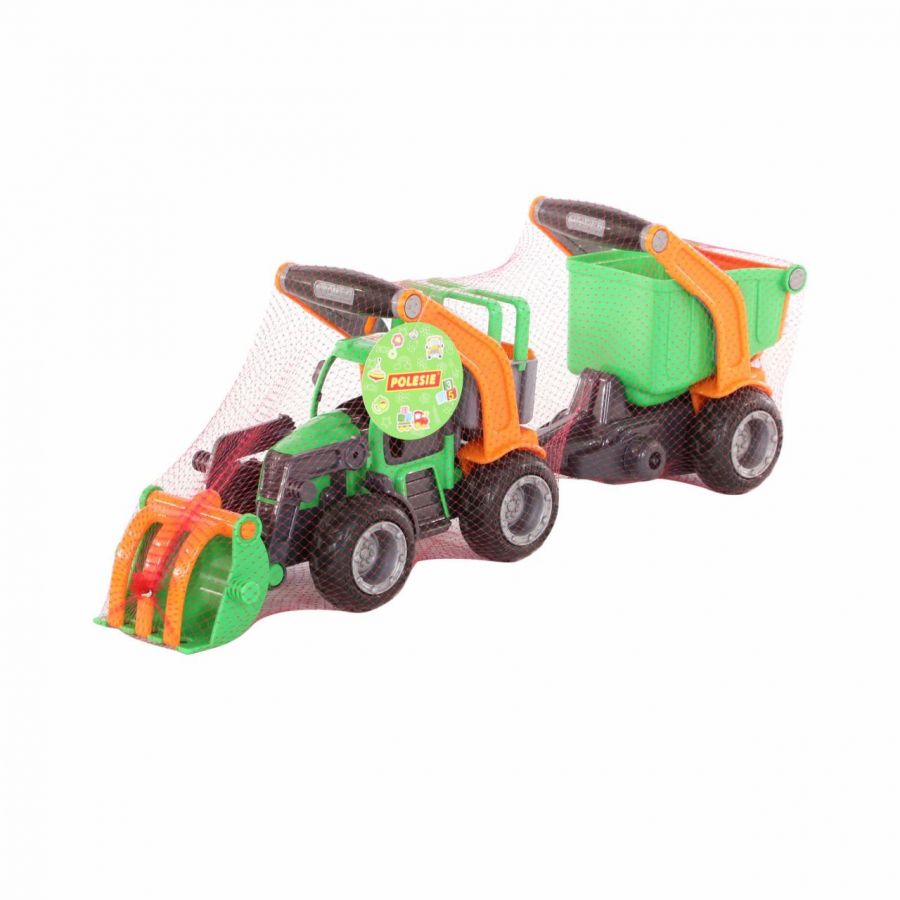 "ГрипТрак", трактор-погрузчик с полуприцепом (в сеточке)