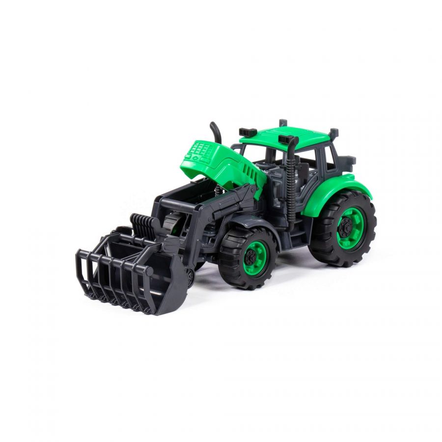 Погрузчик "Прогресс" сельскохозяйственный инерционный (зелёный) (в лотке)
