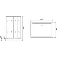 Душевая кабина Niagara Premium 120x80 NG-6012-01Q без гидромассажа схема 3