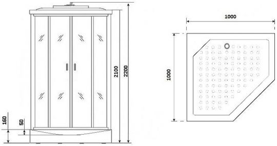 Душевая кабина Niagara Premium 100x100 NG-6902-01D Black без гидромассажа ФОТО